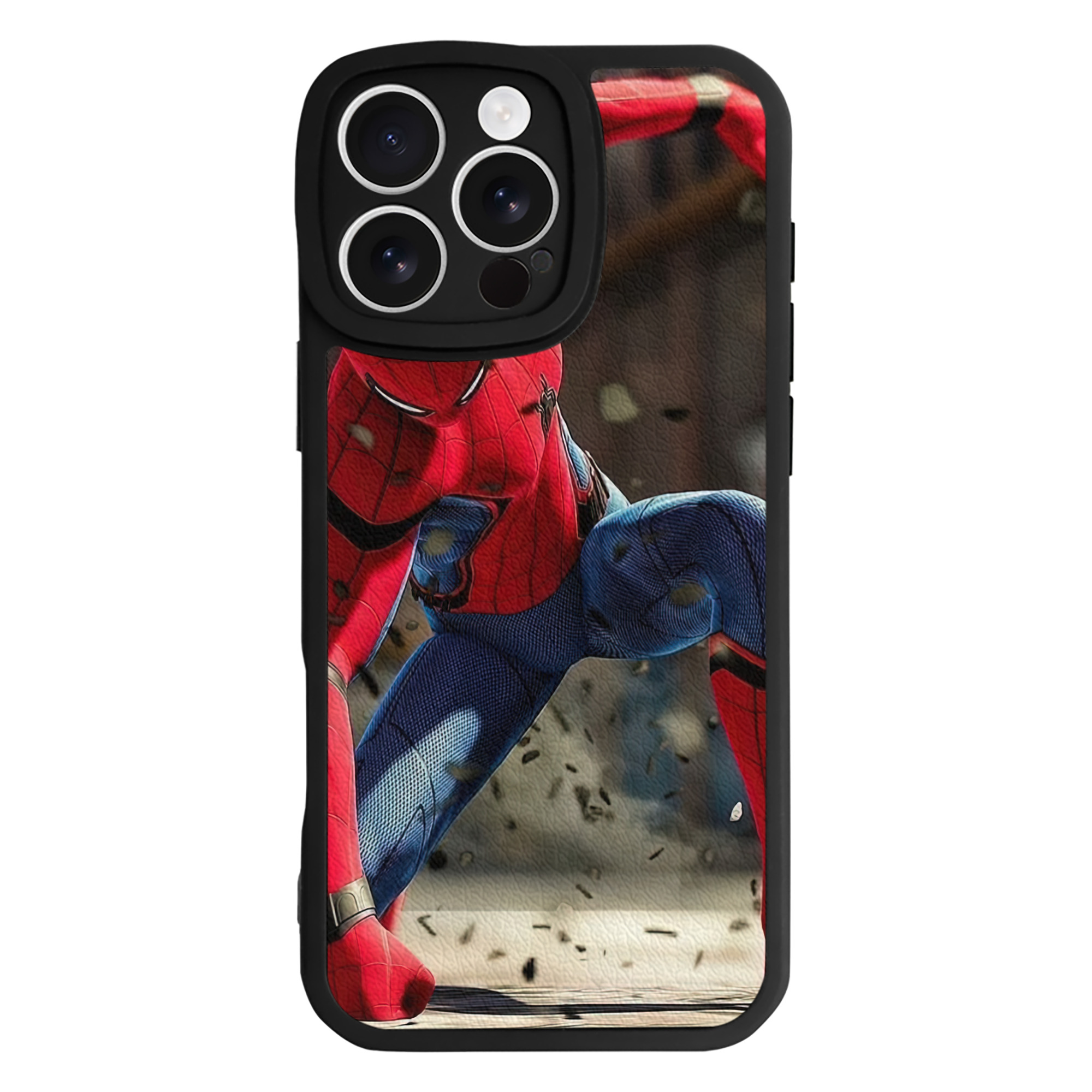 Spider Man スパイダーマン 【iPhone 16シリーズ対応】シリコンスマホケース（レザー調） 材質：シリコン